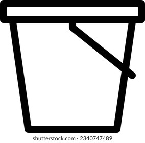 Bucket icon symbol vector image. Illustration of the bucket cleaning equipment washing outline design image. EPS 10