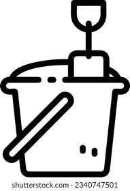 Bucket icon symbol vector image. Illustration of the bucket cleaning equipment washing outline design image. EPS 10