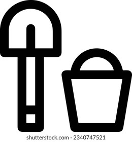 Bucket icon symbol vector image. Illustration of the bucket cleaning equipment washing outline design image. EPS 10