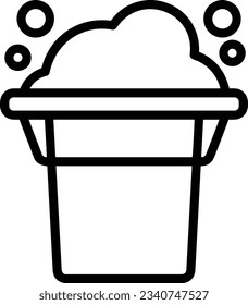 Bucket icon symbol vector image. Illustration of the bucket cleaning equipment washing outline design image. EPS 10