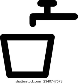 Bucket icon symbol vector image. Illustration of the bucket cleaning equipment washing outline design image. EPS 10