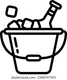 Bucket icon symbol vector image. Illustration of the bucket cleaning equipment washing outline design image. EPS 10