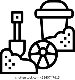 Bucket icon symbol vector image. Illustration of the bucket cleaning equipment washing outline design image. EPS 10