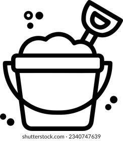 Bucket icon symbol vector image. Illustration of the bucket cleaning equipment washing outline design image. EPS 10