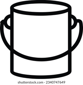 Bucket icon symbol vector image. Illustration of the bucket cleaning equipment washing outline design image. EPS 10
