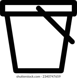 Bucket icon symbol vector image. Illustration of the bucket cleaning equipment washing outline design image. EPS 10