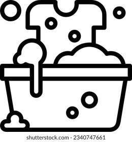 Bucket icon symbol vector image. Illustration of the bucket cleaning equipment washing outline design image. EPS 10