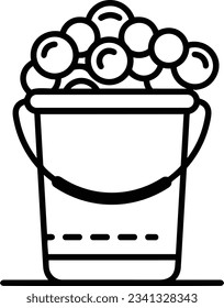 Bucket icon symbol vector image. Illustration of the bucket cleaning equipment washing outline design image. EPS 10