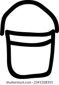 Bucket icon symbol vector image. Illustration of the bucket cleaning equipment washing outline design image. EPS 10