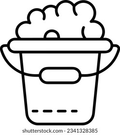 Bucket icon symbol vector image. Illustration of the bucket cleaning equipment washing outline design image. EPS 10