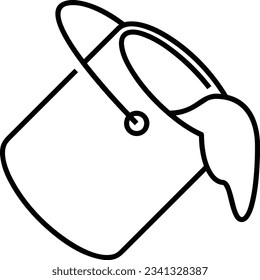 Bucket icon symbol vector image. Illustration of the bucket cleaning equipment washing outline design image. EPS 10