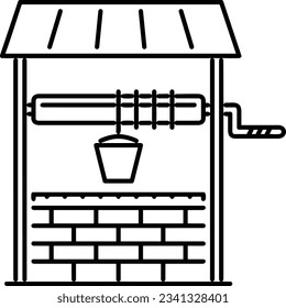 Bucket icon symbol vector image. Illustration of the bucket cleaning equipment washing outline design image. EPS 10