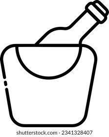 Bucket icon symbol vector image. Illustration of the bucket cleaning equipment washing outline design image. EPS 10