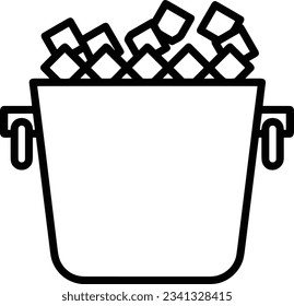 Bucket icon symbol vector image. Illustration of the bucket cleaning equipment washing outline design image. EPS 10