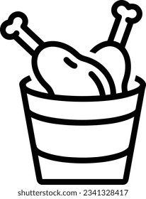 Bucket icon symbol vector image. Illustration of the bucket cleaning equipment washing outline design image. EPS 10