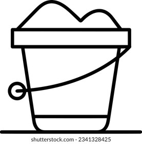 Bucket icon symbol vector image. Illustration of the bucket cleaning equipment washing outline design image. EPS 10