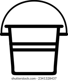 Bucket icon symbol vector image. Illustration of the bucket cleaning equipment washing outline design image. EPS 10