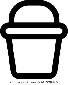 Bucket icon symbol vector image. Illustration of the bucket cleaning equipment washing outline design image. EPS 10
