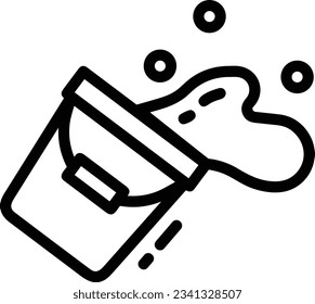 Bucket icon symbol vector image. Illustration of the bucket cleaning equipment washing outline design image. EPS 10