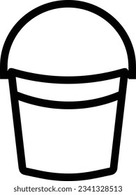 Bucket icon symbol vector image. Illustration of the bucket cleaning equipment washing outline design image. EPS 10