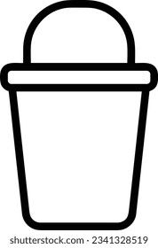 Imagen vectorial del símbolo de icono del cubo. Ilustración de la imagen de diseño del contorno de lavado del equipo de limpieza de cubos. EPS 10