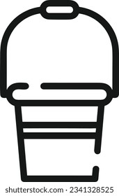Bucket icon symbol vector image. Illustration of the bucket cleaning equipment washing outline design image. EPS 10