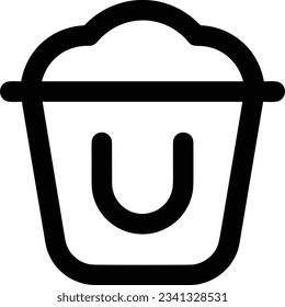 Bucket icon symbol vector image. Illustration of the bucket cleaning equipment washing outline design image. EPS 10