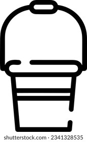 Bucket icon symbol vector image. Illustration of the bucket cleaning equipment washing outline design image. EPS 10