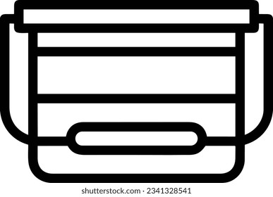Bucket icon symbol vector image. Illustration of the bucket cleaning equipment washing outline design image. EPS 10