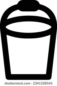 Bucket icon symbol vector image. Illustration of the bucket cleaning equipment washing outline design image. EPS 10