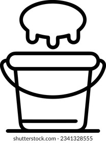 Bucket icon symbol vector image. Illustration of the bucket cleaning equipment washing outline design image. EPS 10