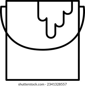 Bucket icon symbol vector image. Illustration of the bucket cleaning equipment washing outline design image. EPS 10