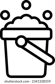 Bucket icon symbol vector image. Illustration of the bucket cleaning equipment washing outline design image. EPS 10