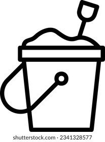 Imagen vectorial del símbolo de icono del cubo. Ilustración de la imagen de diseño del contorno de lavado del equipo de limpieza de cubos. EPS 10