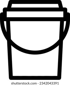 Imagen vectorial del símbolo de icono del cubo. Ilustración de la imagen de diseño del contorno de lavado del equipo de limpieza de cubos. EPS 10