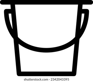 Bucket icon symbol vector image. Illustration of the bucket cleaning equipment washing outline design image. EPS 10