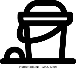 Bucket icon symbol vector image. Illustration of the bucket cleaning equipment washing outline design image. EPS 10