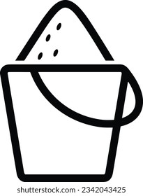 Imagen vectorial del símbolo de icono del cubo. Ilustración de la imagen de diseño del contorno de lavado del equipo de limpieza de cubos. EPS 10