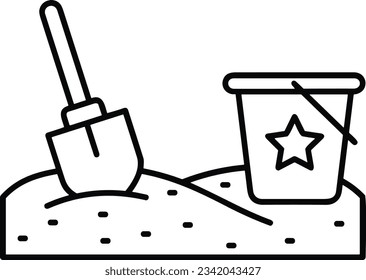 Bucket icon symbol vector image. Illustration of the bucket cleaning equipment washing outline design image. EPS 10