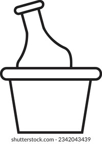 Bucket icon symbol vector image. Illustration of the bucket cleaning equipment washing outline design image. EPS 10