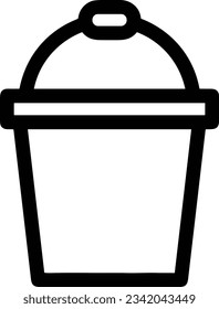 Bucket icon symbol vector image. Illustration of the bucket cleaning equipment washing outline design image. EPS 10