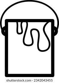 Imagen vectorial del símbolo de icono del cubo. Ilustración de la imagen de diseño del contorno de lavado del equipo de limpieza de cubos. EPS 10