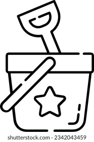 Bucket icon symbol vector image. Illustration of the bucket cleaning equipment washing outline design image. EPS 10