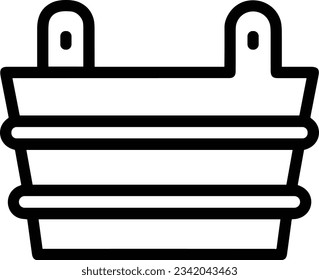 Bucket icon symbol vector image. Illustration of the bucket cleaning equipment washing outline design image. EPS 10