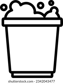 Bucket icon symbol vector image. Illustration of the bucket cleaning equipment washing outline design image. EPS 10