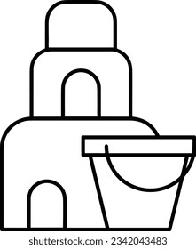 Bucket icon symbol vector image. Illustration of the bucket cleaning equipment washing outline design image. EPS 10