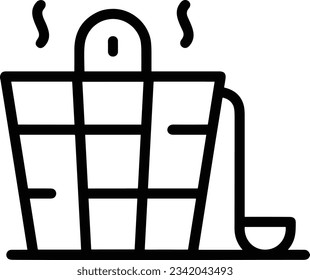 Bucket icon symbol vector image. Illustration of the bucket cleaning equipment washing outline design image. EPS 10