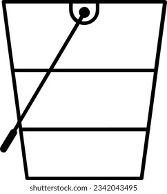 Bucket icon symbol vector image. Illustration of the bucket cleaning equipment washing outline design image. EPS 10
