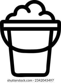Bucket icon symbol vector image. Illustration of the bucket cleaning equipment washing outline design image. EPS 10