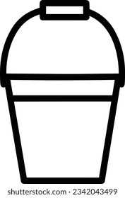 Bucket icon symbol vector image. Illustration of the bucket cleaning equipment washing outline design image. EPS 10